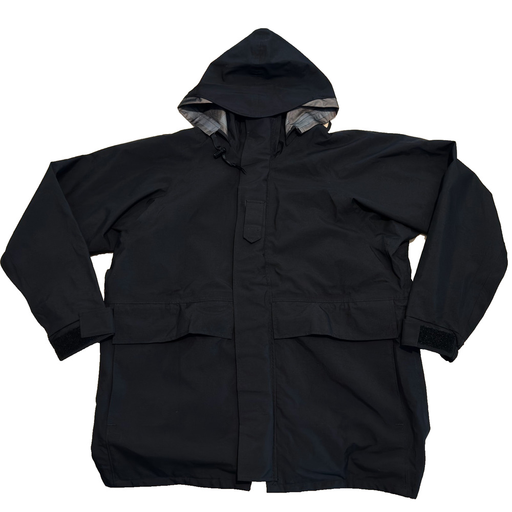 Military Parka Cold Weather Navy Mens Medium Short Black GoreTex PTFE Hood Shell